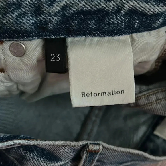 Reformation Women's‎ Skinny Patch Torres Distressed High Waist Jeans size 23 - Picture 7 of 8